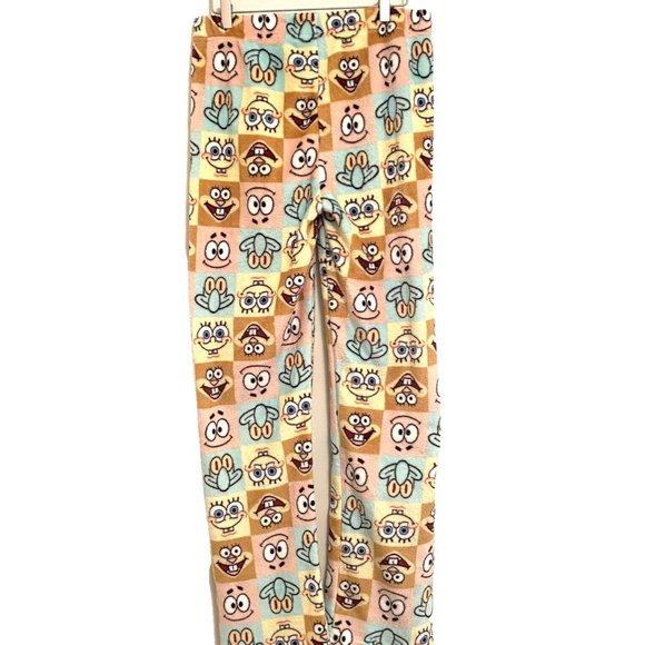 SpongeBob Pajama Pants Cozy Fuzzy Patrick, Squidward, Sandy Soft Lounge PJ Pants - Picture 9 of 15